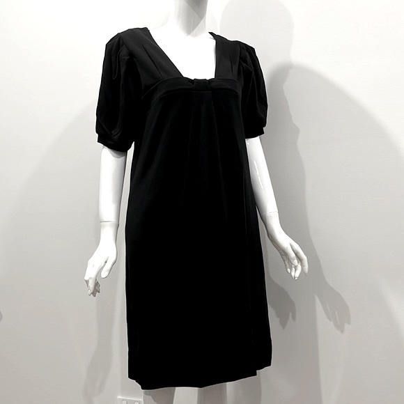 COUNTRY ROAD 100% Merino Wool. Black Midi Dress, Short Sleeve, Relax Fit - Picture 5 of 7
